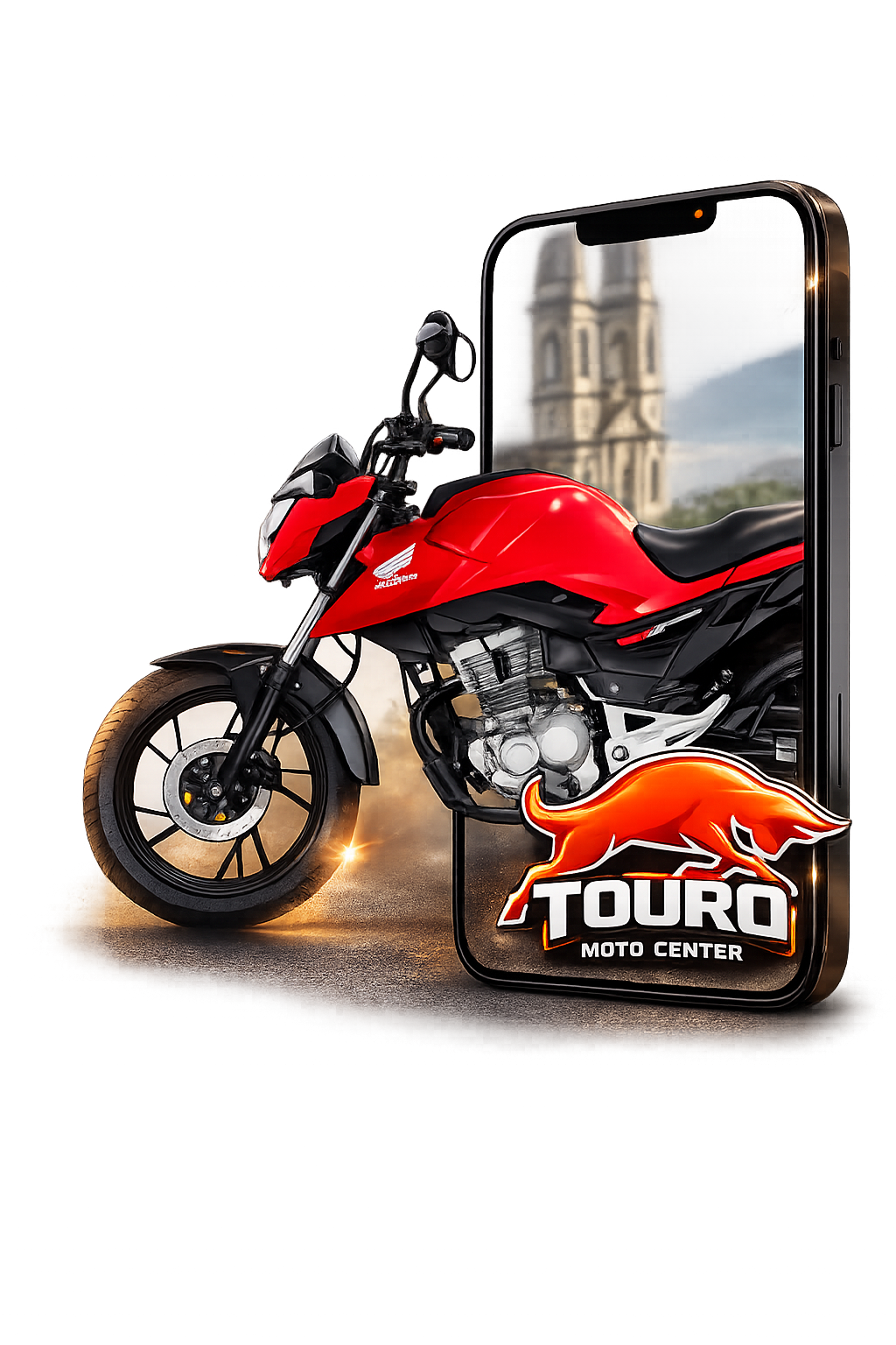 Touro Moto Center App e WhatsApp